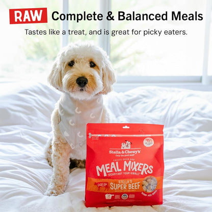 Stella & Chewy's Freeze-Dried Raw Beef Meal Mixers- Dog Food Topper and Mixer - Made with 95% Grass-Fed Beef, Organs & Bone - Perfect for Picky Eaters - Grain-Free - 35 oz