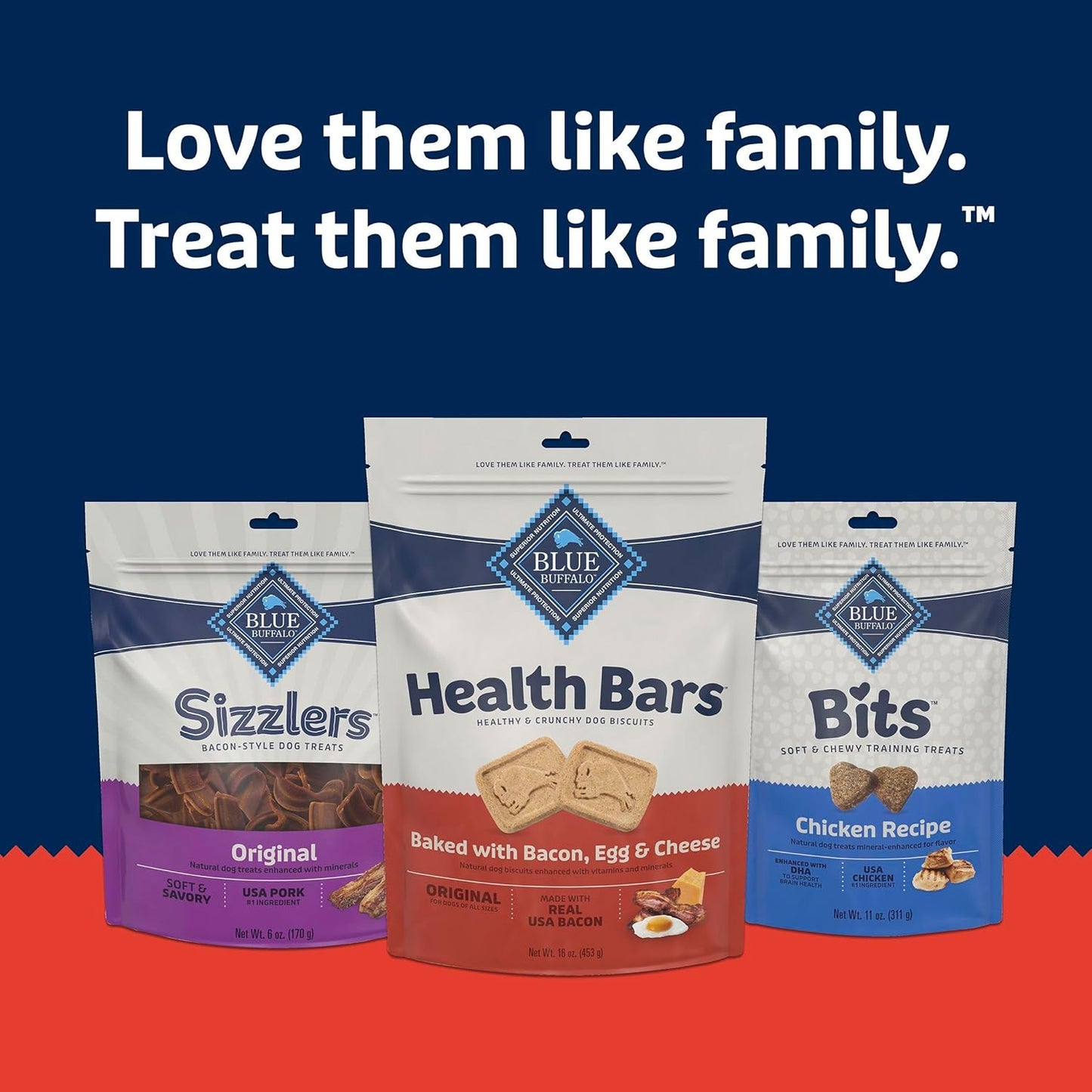 Blue Buffalo Health Bars Crunchy Dog Biscuits, Oven-Baked with Natural Ingredients, Bacon, Egg & Cheese, 16-oz Bag