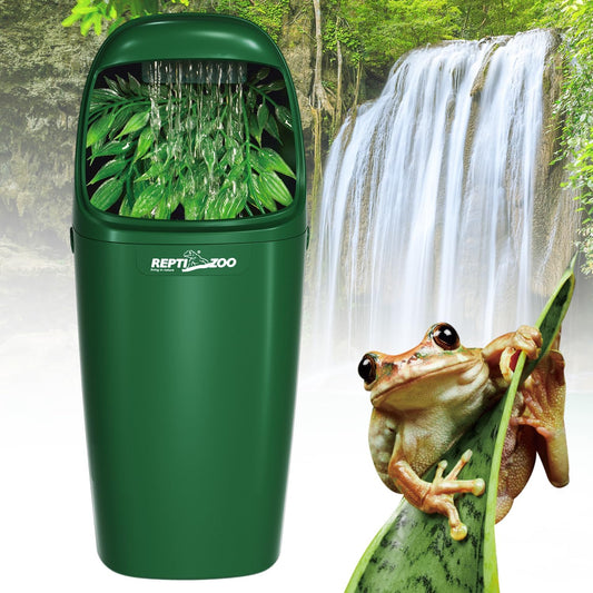 REPTIZOO Reptile Waterfall Automatic Reptile Drinking Fountain Water Dispenser, Chameleon Water Fountain Water Dripper for Bearded Dragon Iguana Frog Gecko