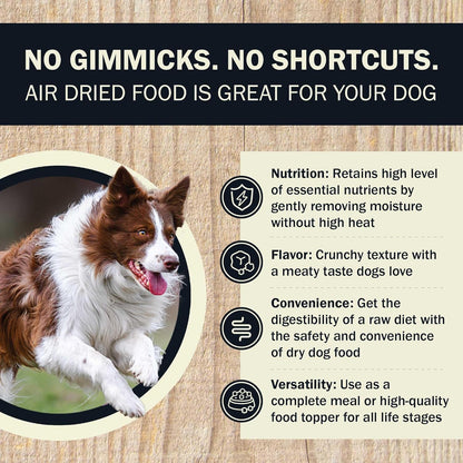 Redbarn Powerfood Air Dried Dog Food - 95% Beef & Beef Organs - High Protein Grain-Free Non-GMO Premium Dry Full Feed or Topper Made in USA with Omega 3 Salmon Oil Flaxseed - 2lb