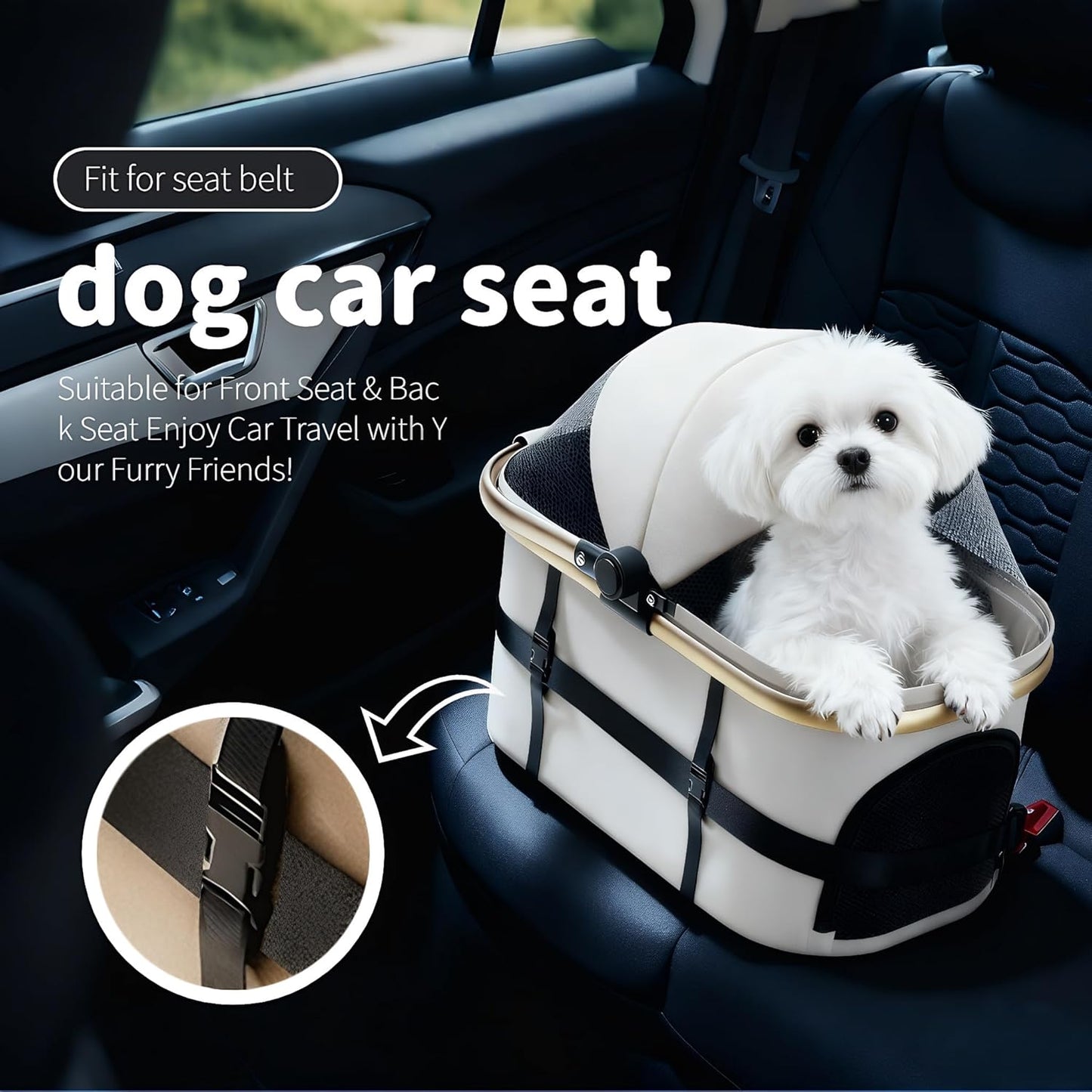 All-Terrain Pet Stroller for Small Medium Dogs & Cats, 30 lbs Capacity - Portable Carrier with One-Touch Brake, Lightweight Foldable Design & Shock Absorption Wheels,Black