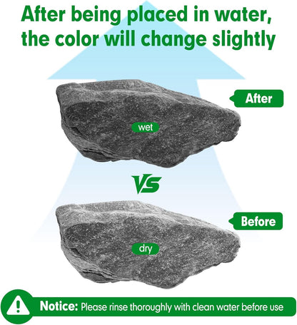 Natural Slate Stone Rocks for Aquascaping, Reptile Basking Platforms & Fish Tank Decor, Aquarium Bridge Design Kit: 8×3-6" +1×8-10" Slates (4.1-4.6 lbs)