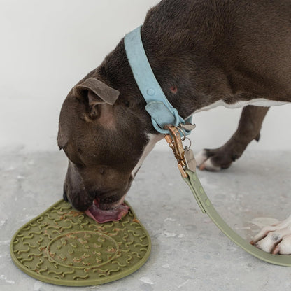 Enrichment Lick Mat: Avocado - Grooved Dog Feeding Pad, Food Grade Silicone, Spread Food Or Treats onto The Mat, Pet Soothing, Suction Back