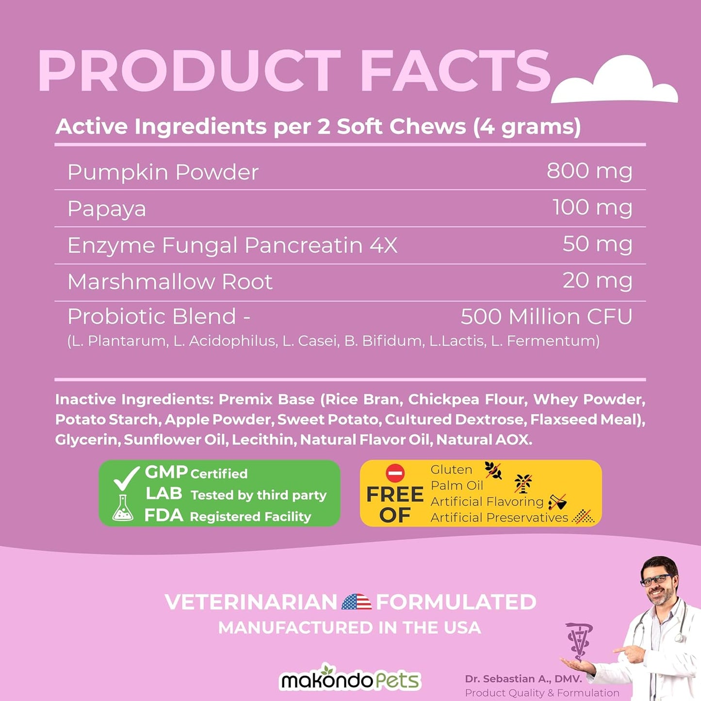 Probiotics for Dogs - 120 Dog Probiotics Chews - Digestive Enzymes & Pumpkin - Support Gut Health, Gas, Diarrhea & Constipation Relief - Itchy Skin, Yeast Balance, Allergies - Pet Advanced Supplements