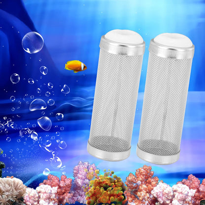 Aquarium Filter Inflow Inlet Mesh, Stainless Steel Intake Shrimp Guard Protector Cover Screen Metal Fish Prefilter Tube Strainer Net Protecting Basket Media Accessory 16mm 5Pcs