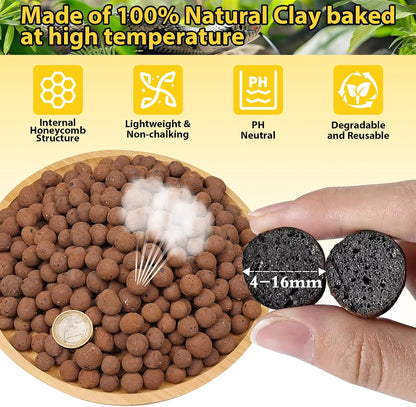 Legigo 4LBS Leca Balls Terrarium Substrate for Reptiles, Organic Lightweight Clay Pebbles Drainage Layer Substrate for Bioactive Terrarium, Expanded Clay Balls Hydro Balls for Reptiles Tank, Plants