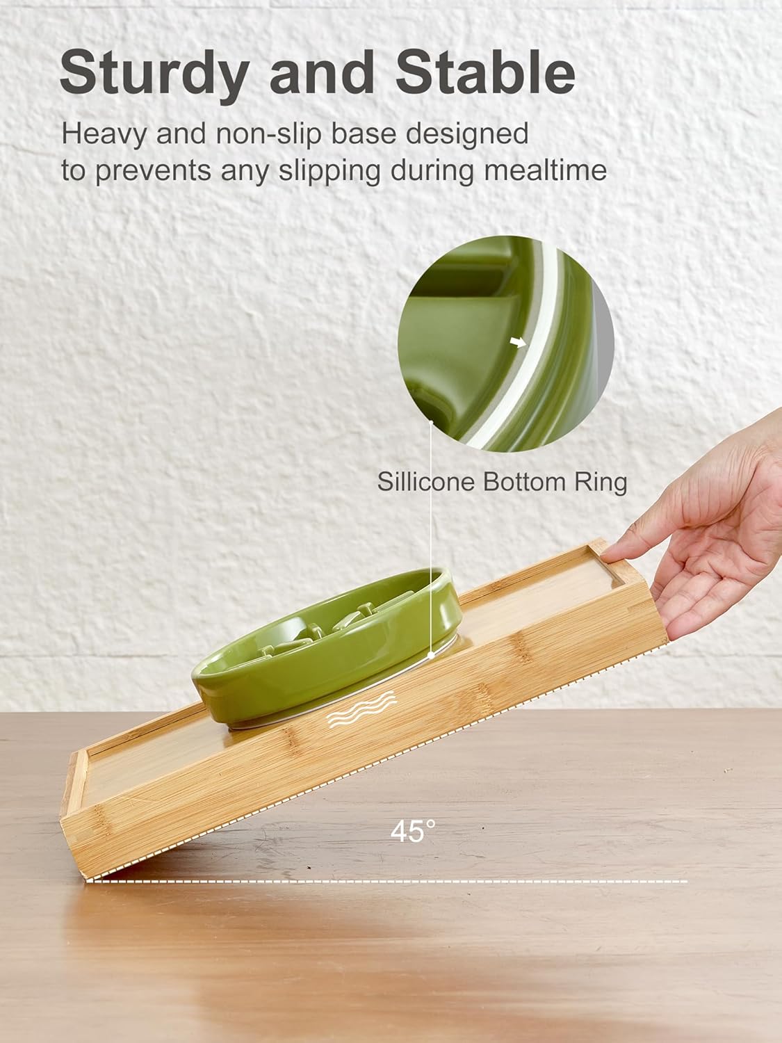 Ceramic Maze Dog Slow Feeder with Non-Slip Silicone Rim – Heavy-Duty Stoneware Bowl with Puzzle Pattern for Bloating & Obesity Prevention (Apricot-S)