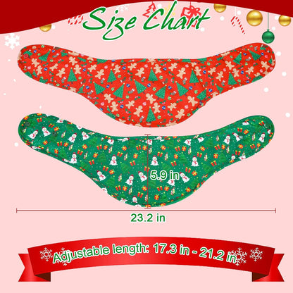EXPAWLORER Christmas Dog Bandanas - 2 Pack Christmas Tree Snowman Dog Scarf Adjustable for Girl & Boy, Holiday Pet Bandana for Small Medium Large Breeds (Red Green, L)