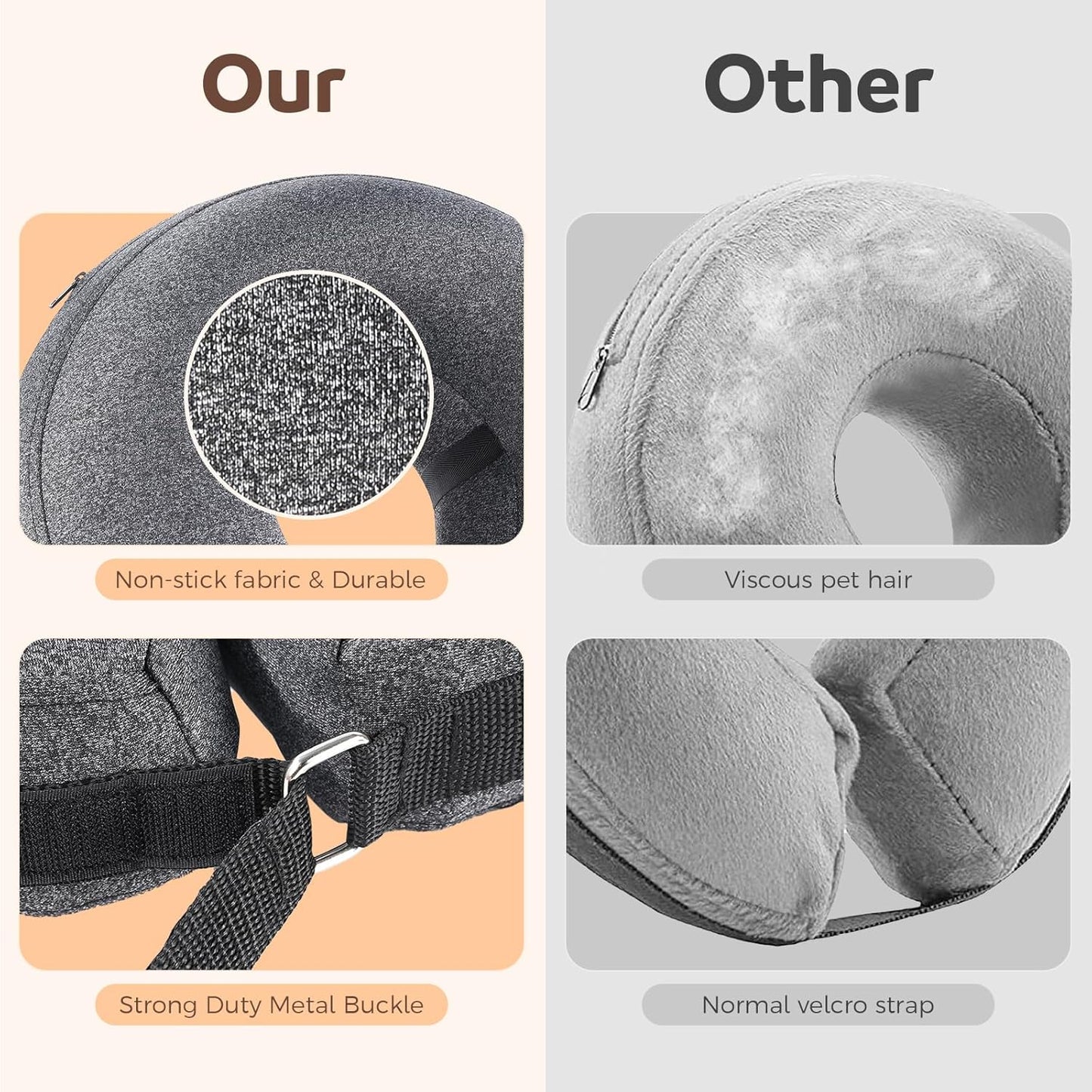 Dog Cone Collar, Inflatable Recovery Cone After Surgery, Adjustable Blow up Dog Donut Collar, Pet Recovery Collar for Dogs and Cats Size XS up to 5”