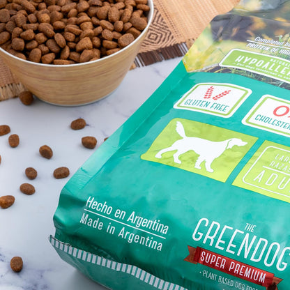 The Green Dog: Super Premium: Adult Regular Bite - 33 Lb Bag Dog Food - Plant Based Protein, Vegan Dry Pet Kibble, Gluten Free, Complete Nutrition