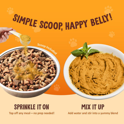 Pumpkin Chips & Powder for Dogs – 100% Natural High Fiber Digestive Support Snack & Supplement, Designed for All Breeds – Grain-Free, Hypoallergenic – Easy to Digest