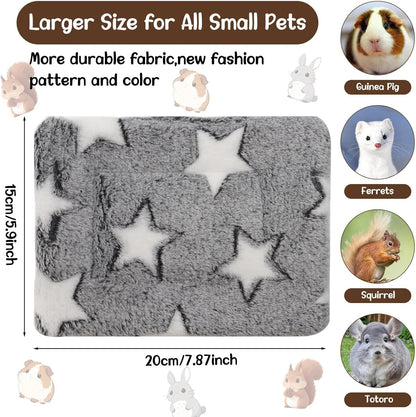 Large Wooden Hanging Bed with Soft Plush Mat for Chinchilla, Hammock for Rat Cage, Guinea Pig Ferret Swing, Small Animal Cage Accessories Resting Nest