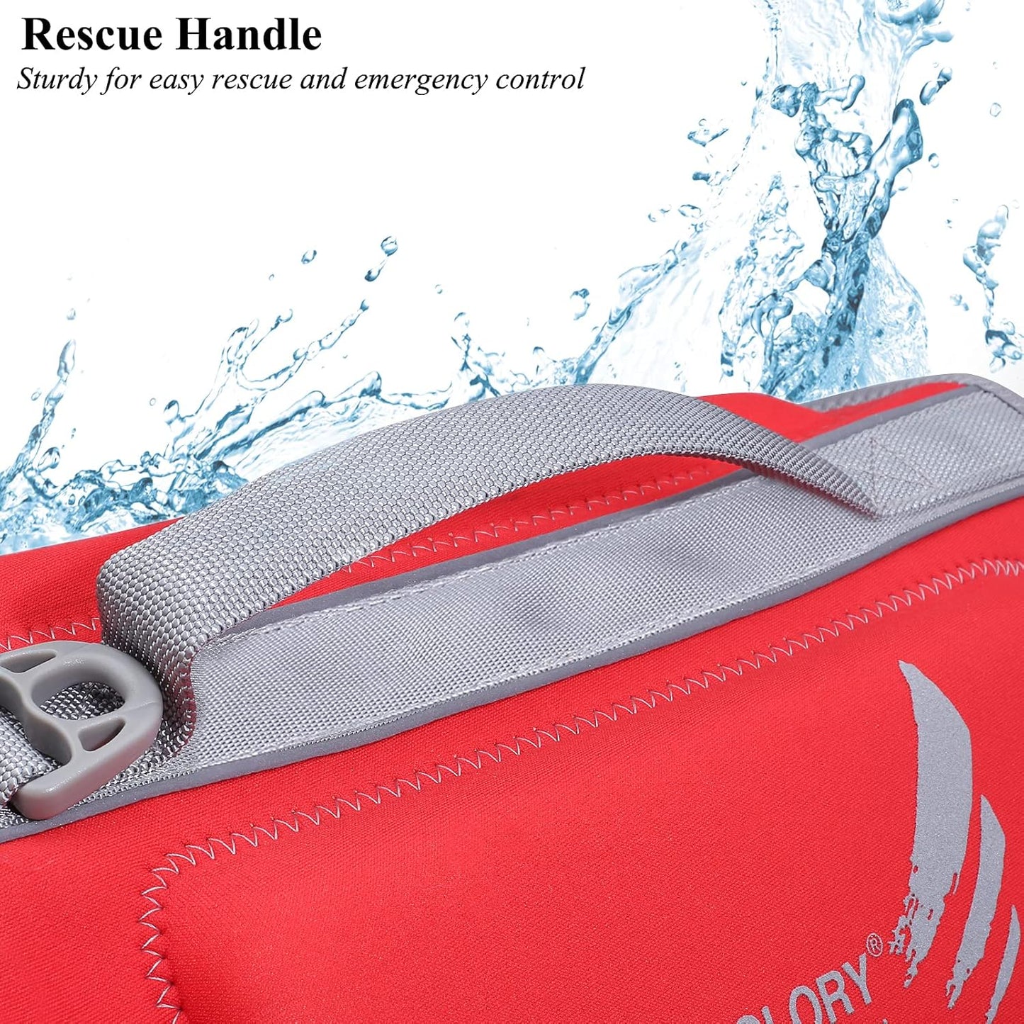 VIVAGLORY + Neoprene Dog Life Vest + High Buoyancy Dog Life Jacket, Lightweight & Buoyancy, Swimming Vest with Handle