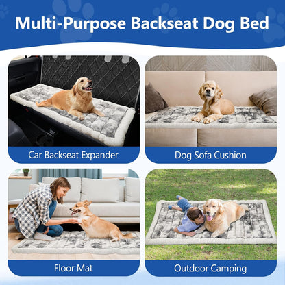 Thickened Dog Bed for Car Back Seat, Upgraded Bottom Non-Slip，Fits Hard Bottom car seat Cover for Dogs, Premium Mixed Color ，Dog Car Seat Cover
