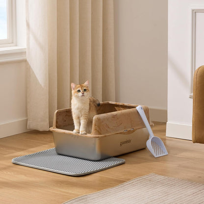 Cat Litter Scoop with Holder & Trash Can& Stainless Steel Litter Box