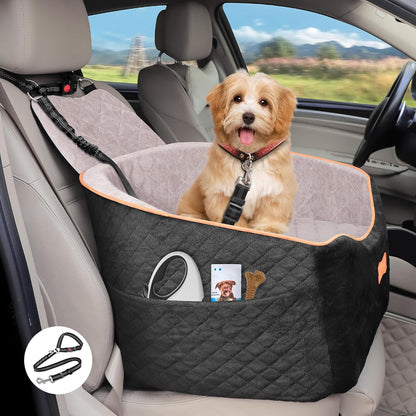COCASES Dog Car Seats for Small Medium Dogs, Dog Booster Car Seat, Detachable and Washable Carseat Pet Bed with Seatbelt for Puppy Pets Under 35lbs Road Trip