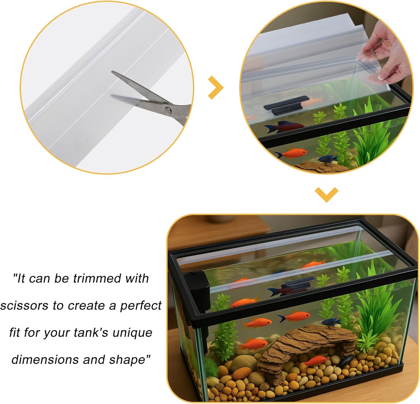 2PCS Set Clear Tempered Glass Canopy,75/90/110 Gallon Aquarium Fish Tank Hoods for Aqueon (22.08x16.57x 0.16in Each Piece)