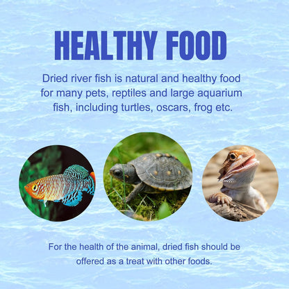Amzey 2.3 oz Dried River Fish - Natural Food for Turtles, Terrapins, Reptiles and Large Tropical Fish