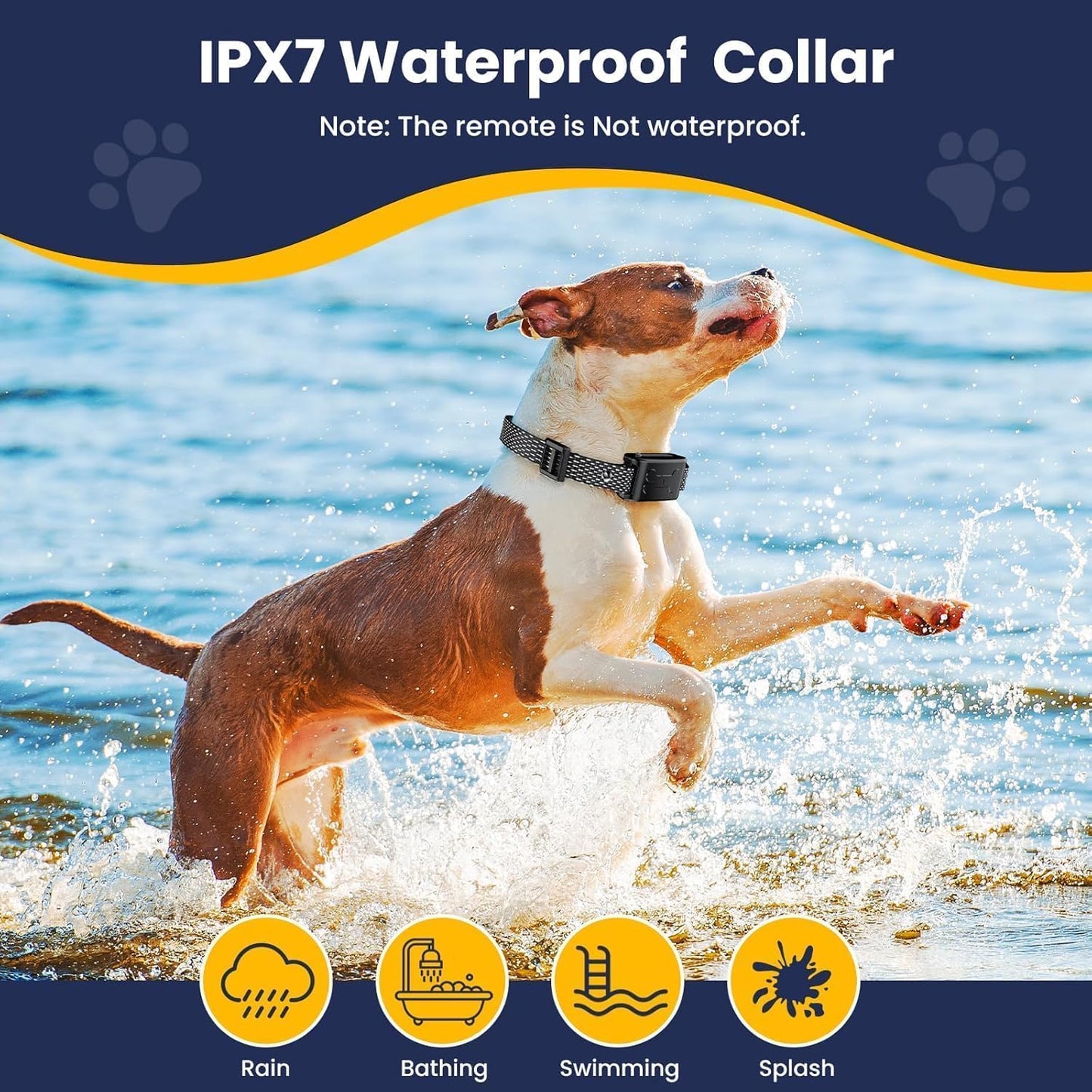 Wireless Dog Fence, Electric Fence for Dogs, Training Collar with Remote System 185 Days Standby Time, Waterproof & Flash Light Portable Dog Perimeter Collar with 3 Training Mode for 2 Dogs