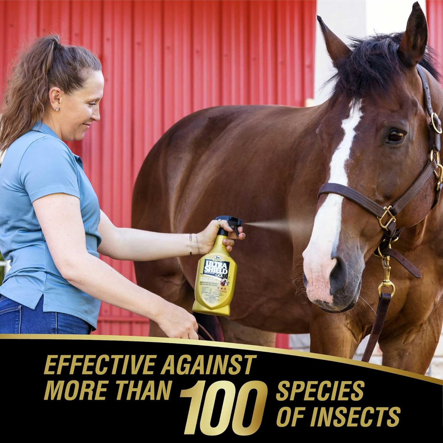 Absorbine UltraShield Gold 128oz Insecticide & Repellent for 100+ Insects, Use on Horses