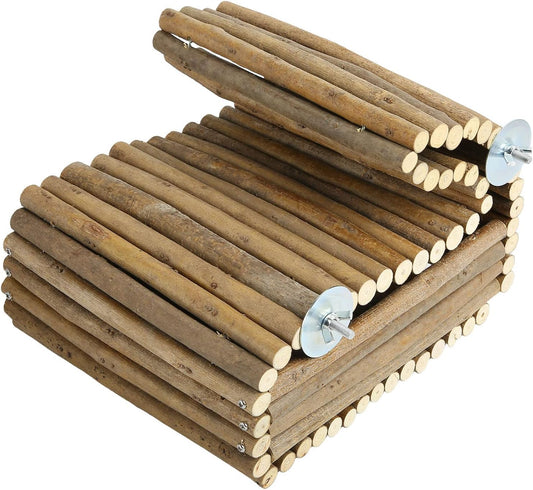 Wooden Rabbit House Hanging Hideout, Natural Wood Small Animal Hut, Well Ventilated Wooden Nest for Rabbit Chinchilla Guinea Pig, Safe Non Pet Habitat with Easy Install