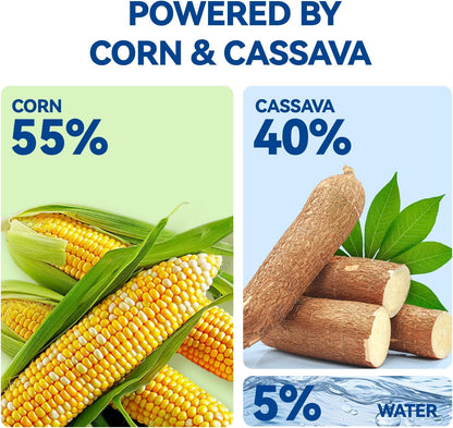 OPET Corn & Cassava Cat Litter, Natural Sustainable Ingredients, Quick Clumping Tapioca Cat Litter, Flushable, Superior Odor Control, 99.9% Dust Free Kitty Litter