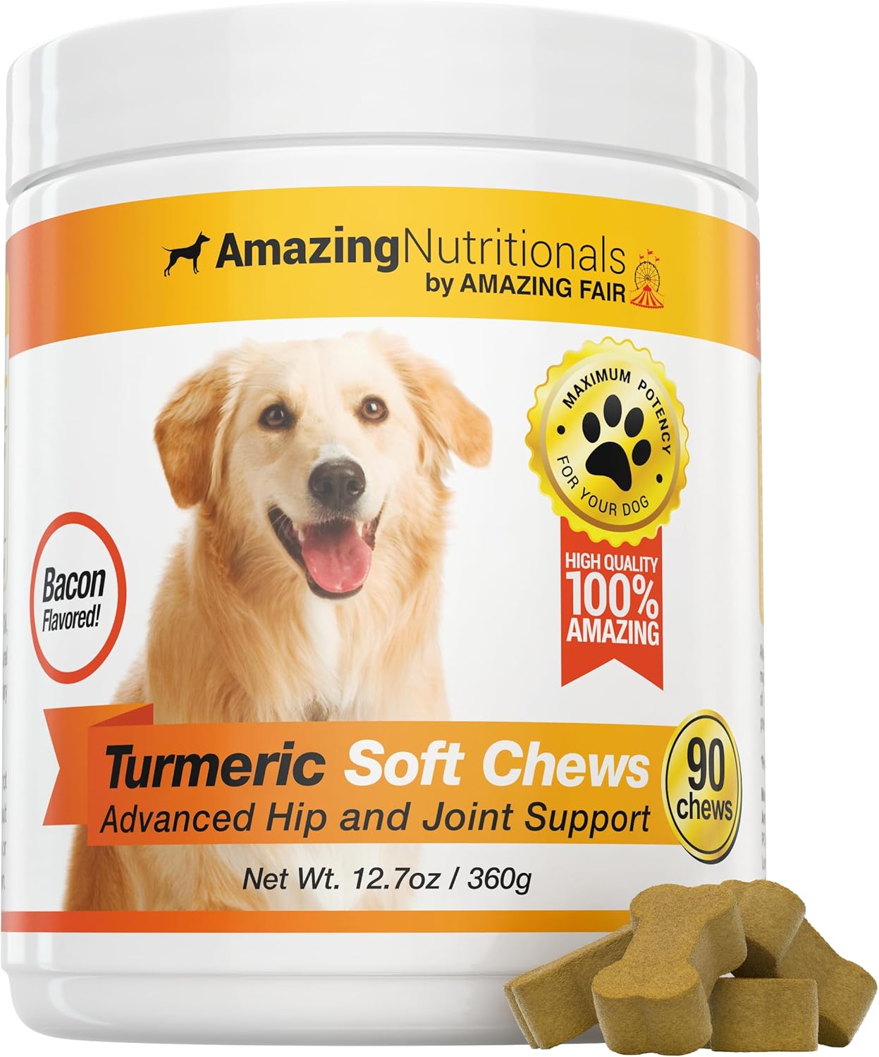 Probiotics for Dogs Digestive Turmeric Joint Support Bundle - Eliminates Joint Pain Inflammation, Incontinence, Gas and Diarrhea