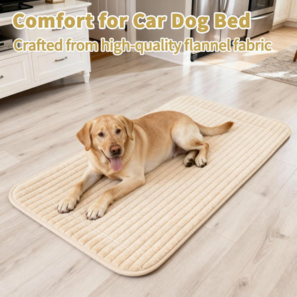 Backseat Dog Bed for Car Back Seat, Dog Mat for Car Backseat Pet Bed Mat, Non-Slip Travel Pet Mat, Fit for Backseat Extenders and Trucks Suvs (Beige, 27.5x55 Inch)