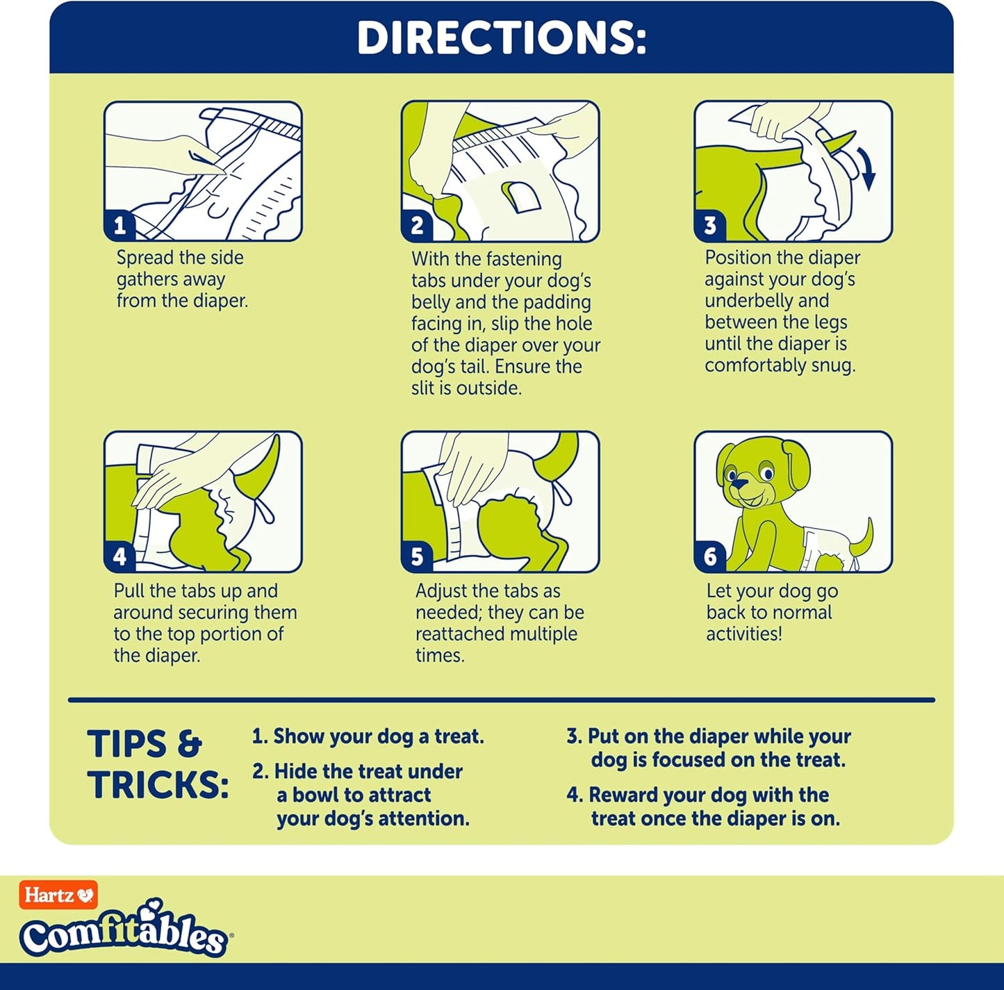 New! Hartz Comfitables Disposable Dog Diapers, Size XS 38 count, Comfortable & Secure Fit, Easy to Put On, Super Absorbent Male and Female Diaper