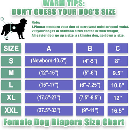 wegreeco Washable Reusable Premium Female Dog Diapers, Medium Large Small Dog Doggie Puppy & Doggy Diapers Female,Period Panties in Heat (Pack of 3, Medium)