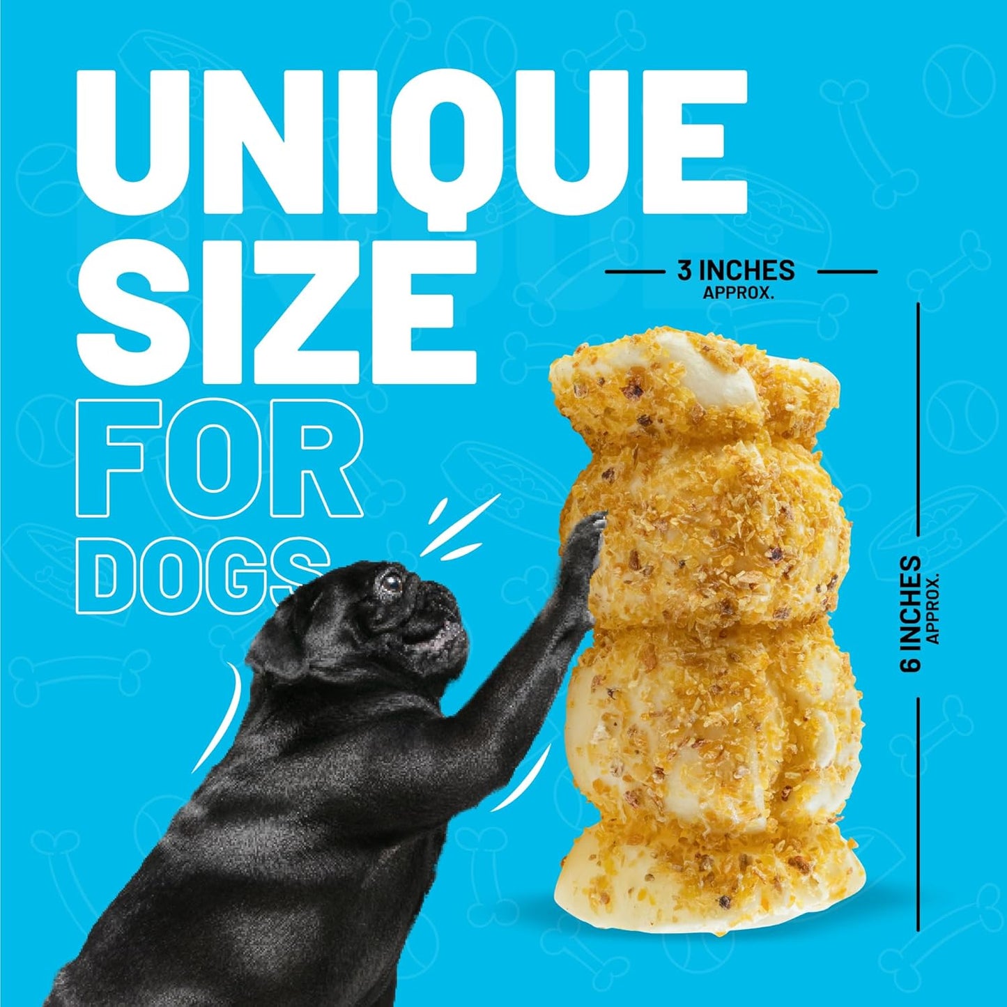 Sitka Farms Beef Cheek ROLL Bully Dusted 5-6 Inch (4 Count) Extra Thick Dog Chew Bones No Rawhide Sourced from Free Range Grass Fed/Healthy Teeth and Gums for Small Medium and Large Dogs