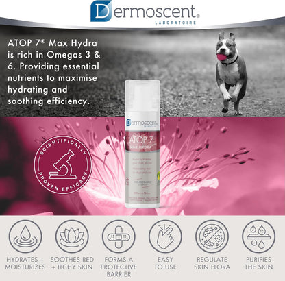 Dermoscent ATOP 7 Max Hydra Spray for Pets | Natural Hydrating Mist with Pre & Probiotic Complex for Dry, Allergy & Atopy-Prone Skin Relieves Skin Dryness & Protects Cutaneous Barrier Non-Greasy