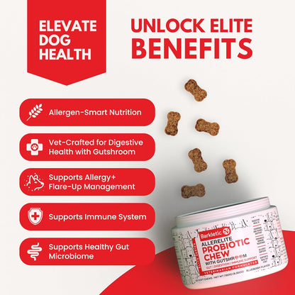 Dog Probiotics – Vet-Formulated Soft Chews for Gut, Immune & Skin Support, Allergen-Smart, Clean Ingredients | 60 Chews