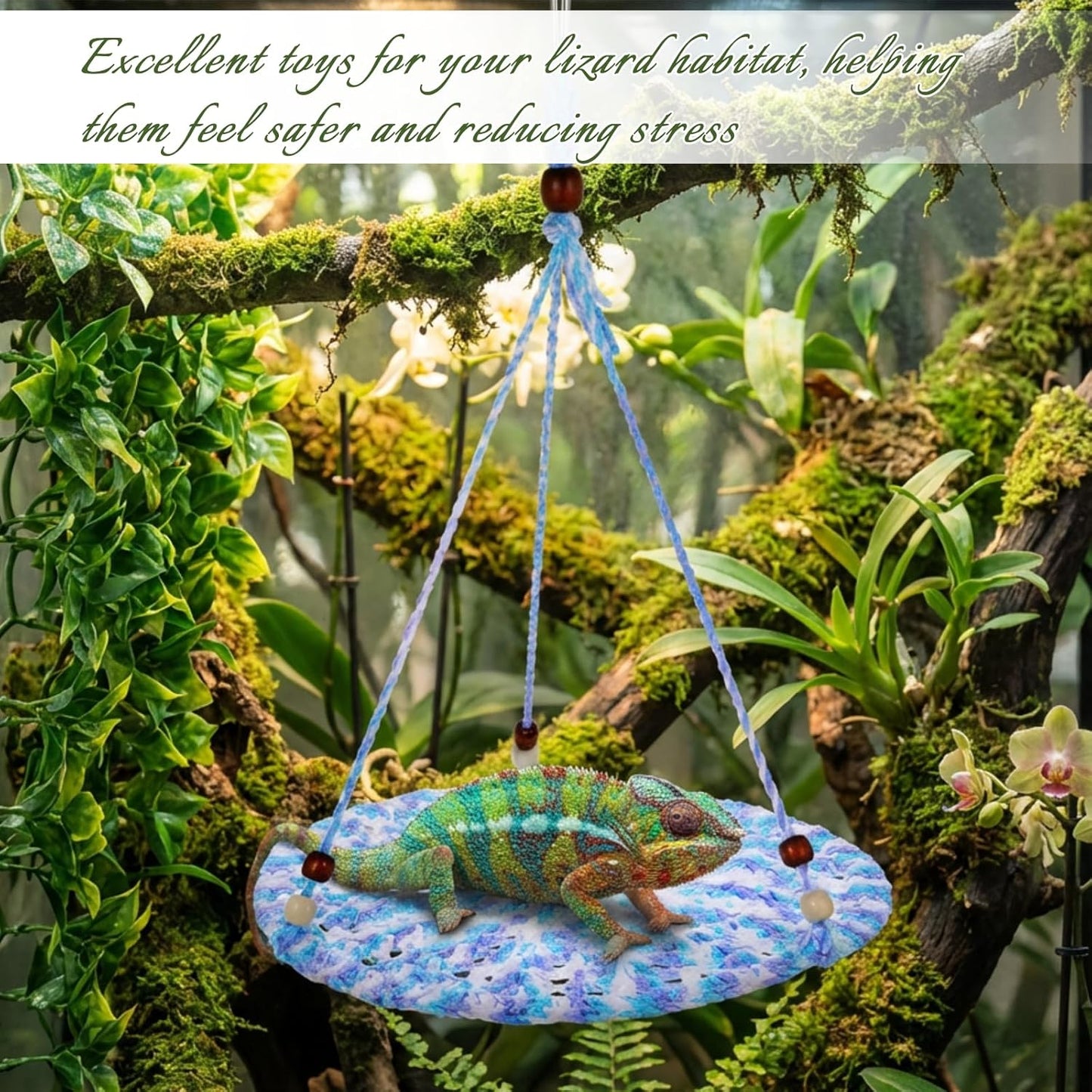 Bearded Dragon Hammock, Reptile Hammock Tank Accessories Bearded Dragon Tank Accessories Small Lizard Cage Bed Hanging Hammocks for Chameleon Birds Rats Gecko Iguana