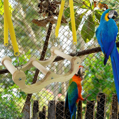 Visibility Cage Toy, Swing Wooden Spring Swing Toy for Shotet - Fun Cockatoo Hammock, Bird Feeder Activity Accessory for Waveless Lovebirds