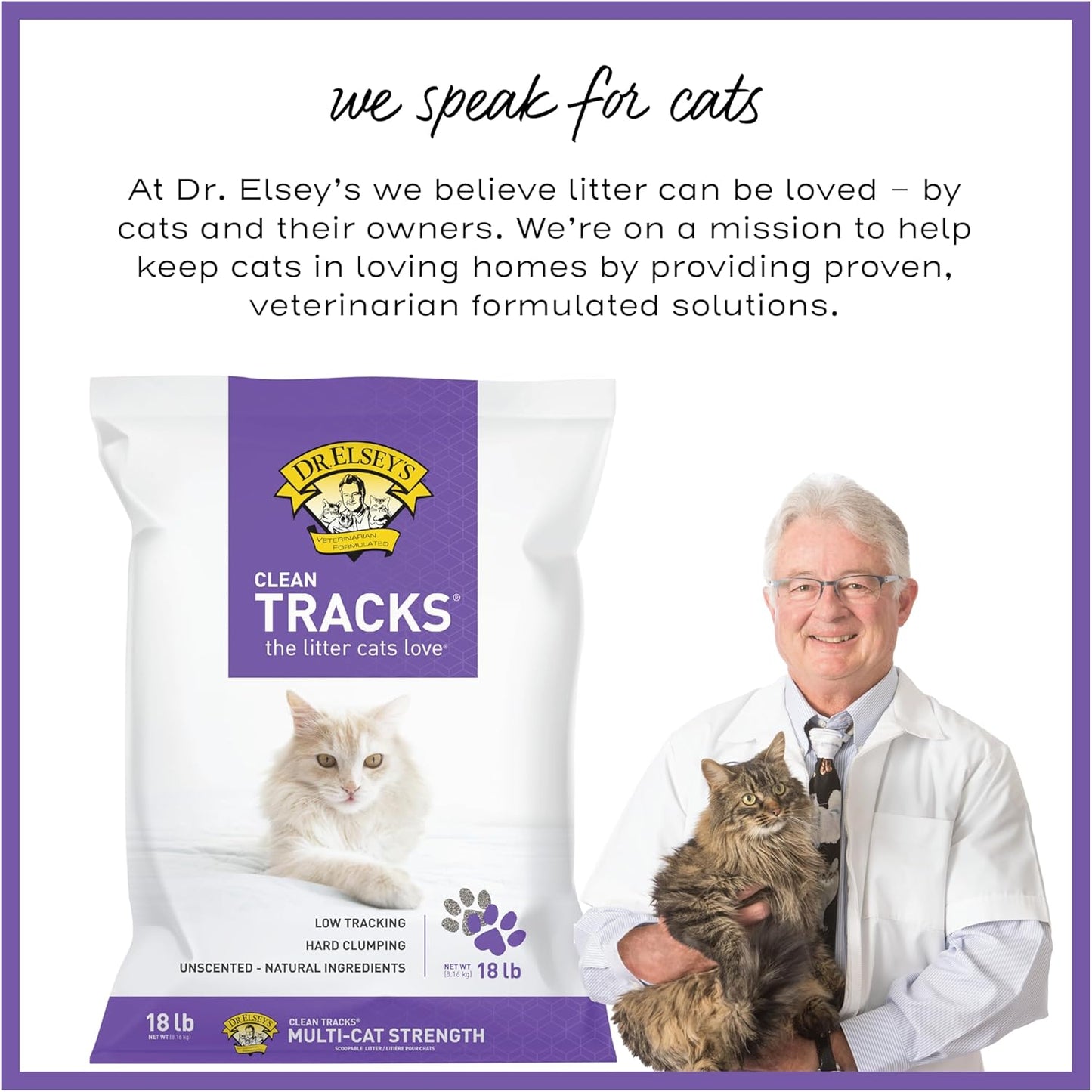 Dr. Elsey's Clean Tracks Clumping Clay Cat Litter 18 lb. Bag