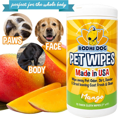 Bodhi Dog Pet Wipes Mango 75CT + Mango Dog Cologne 4oz