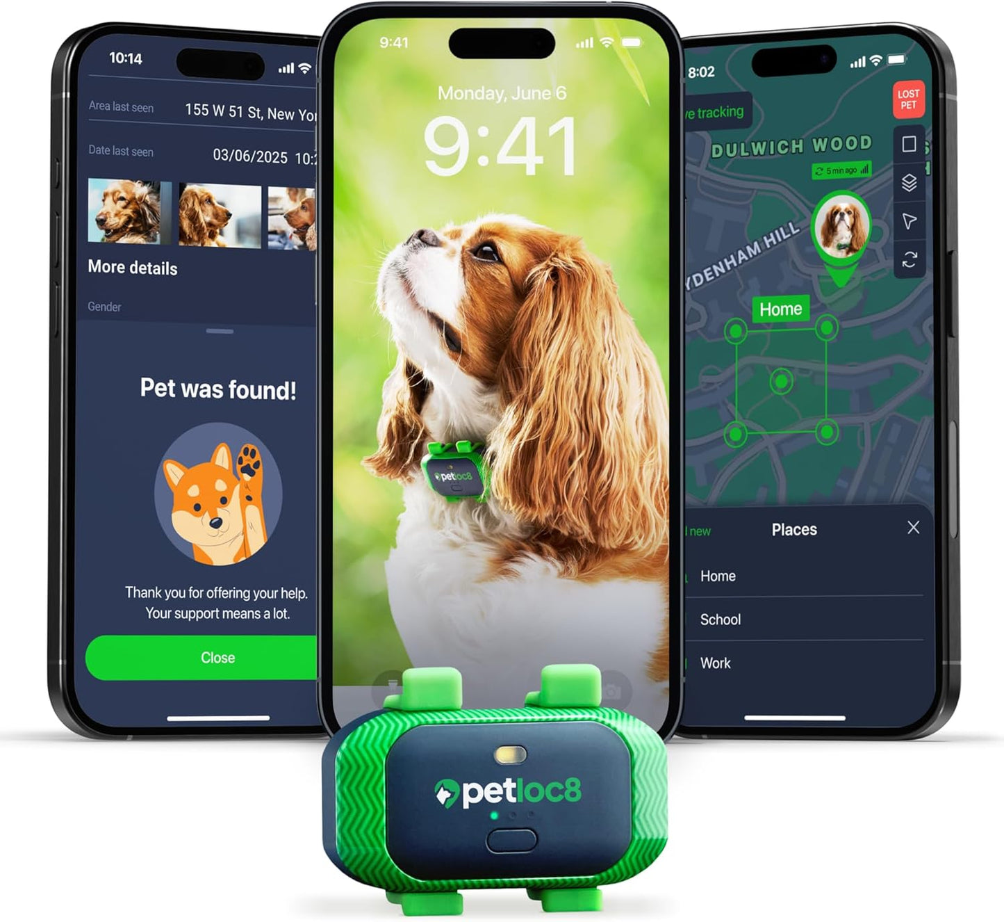 Dog GPS Tracker - Real-Time Location Tracking Device with App - Smart Alerts & Geo-Fence - Collar-Compatible, Waterproof - Long-Life Battery - 4G Built-in SIM - iOS & Android (Subscription Required)
