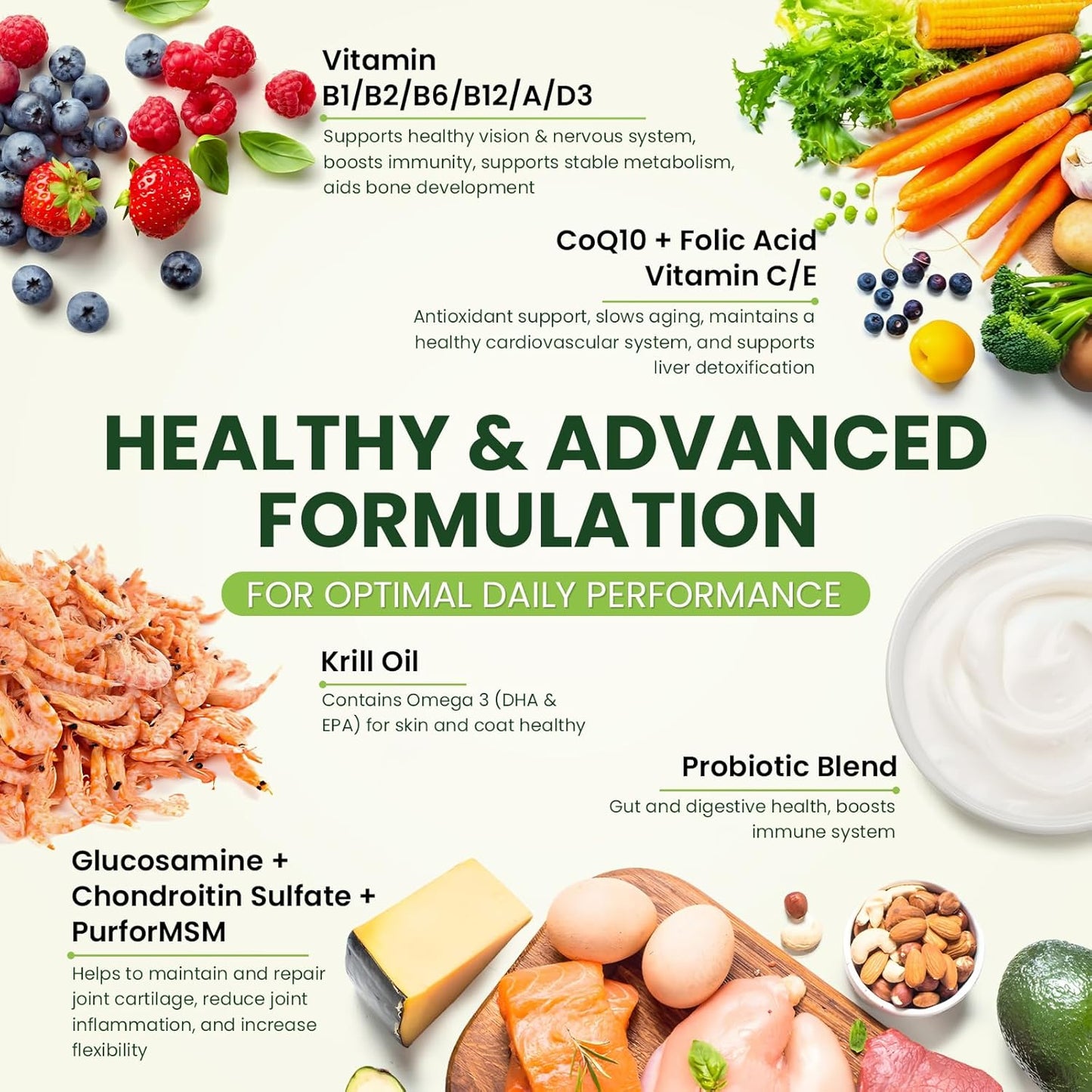 24-in-1 Dog Vitamins and Supplements 200 Ct Multivitamin for Dogs Chewable Contain Glucosamine Chondroitin Probiotics Omega-3 for Skin Coat,Hip & Joint,Heart,Liver,Brain,Eyes - Suitable for All Dogs