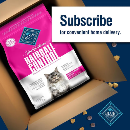 Blue Buffalo True Solutions Hairball Control Natural Dry Cat Food for Adult Cats, Chicken, 11-lb. Bag