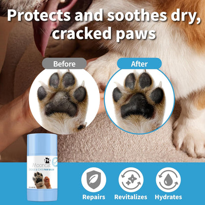 Mooncat Pet Eye Wipes and Paw Balm Bundle, 40 Count Finger Cot Tear Stain Remover, 2oz Lick Safe Natural Moisturizer for Dry Cracked Pads and Nose