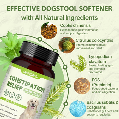 Dog Constipation Relief, Dog Laxative andDog Stool Softener – Herbal and Probiotic Supplement for Constipation Relief forDogs, DogGas Relief – Supports Digestion, Comfort, and Regular Poops