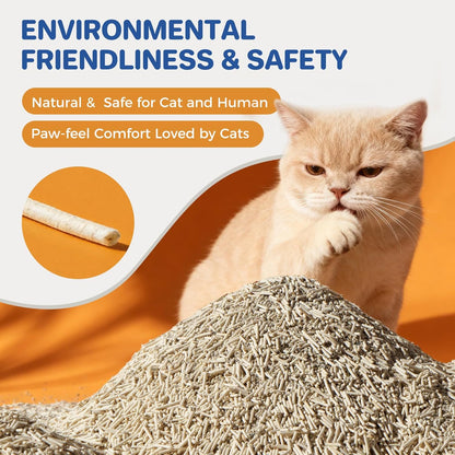 Natural Cat Litter Clumping Cat Litter,36 Pounds Mixed Straw Kitty Litter Lightweight Litter,Dust Free and Low Tracking Litter Odor Control Unscented