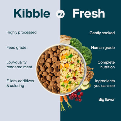 JustFoodForDogs Frozen Fresh Dog Food, Complete Meal or Topper, Turkey & Whole Wheat Macaroni Human Grade Recipe, 18 oz (Pack of 7)