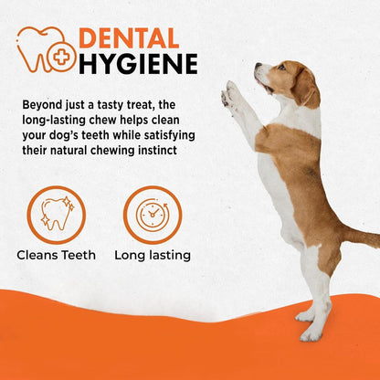 Canine Naturals Peanut Butter Chew - 100% Rawhide Free Dog Treats - Made with Real Peanut Butter - All-Natural and Easily Digestible - 5 Pack of 7 Inch Large Rolls for Dogs 50-75lb