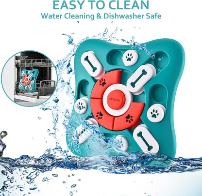 PETSTA Dog Puzzle Toys, Treat Dispensing Dog Enrichment Toys for IQ Training and Brain Stimulation, Interactive Mentally Stimulating Toys as Gifts for Puppies, Cats, Dogs