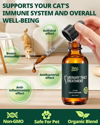 Antibiotic for Cats, Natural Cat Antibiotic Supplement with L-Lysine for Immune Support & Allergy Relief, Respiratory Health, Sneezing, Runny Nose, Infections, for All Cats, Chicken Flavor - 2 Oz