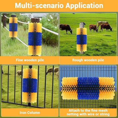2 Pack Livestock Scratching Brush Horse Massage Grooming Brushes with 8 Screws for Goat,Cattle,Cow,Sheep, Horses,Pigs and Other Animal Back Scratching