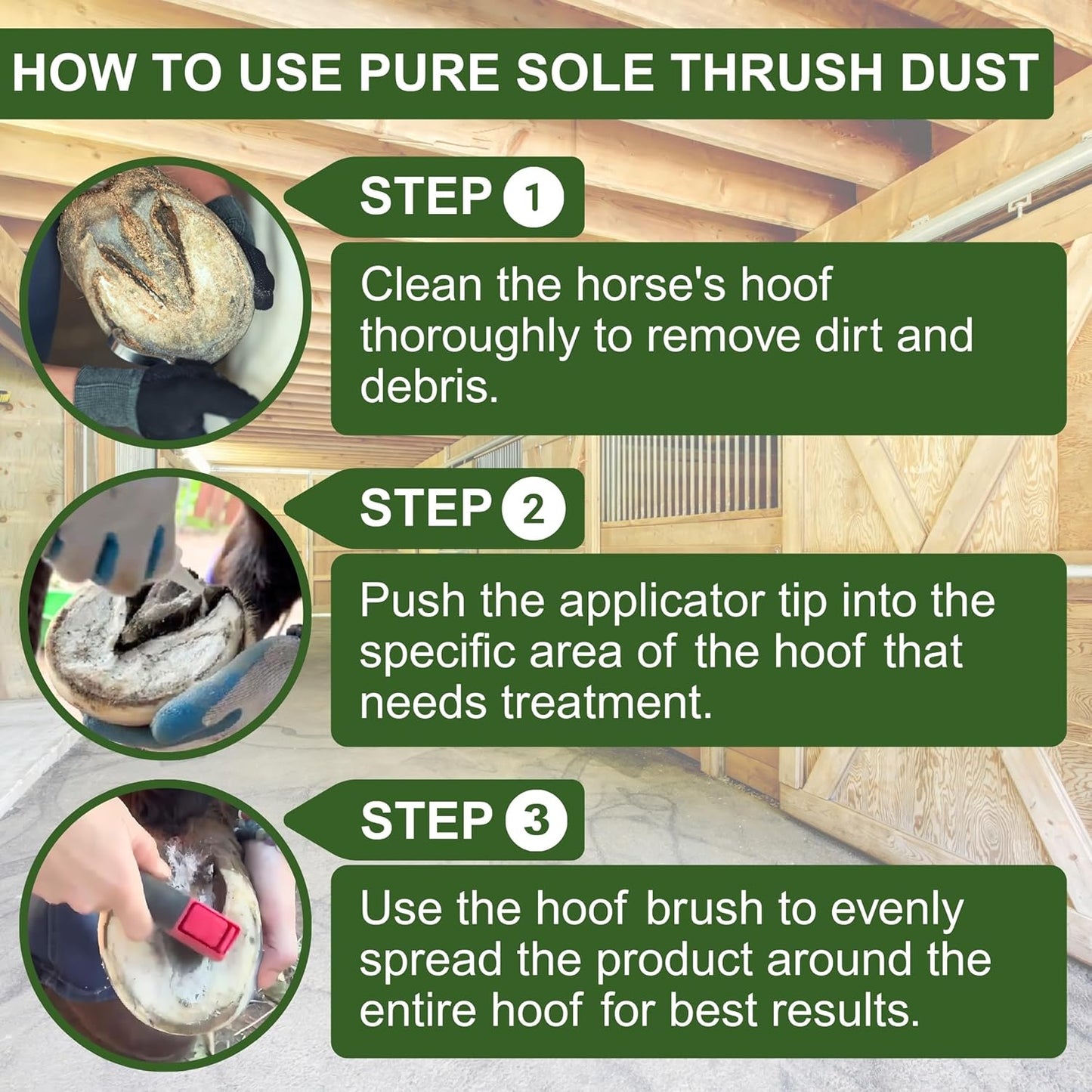 Thrush Treatment for Horses - Pure Sole Thrush Dust (2 oz.) Bundle + Pure Sole Hoof Cleanse (16 oz.)