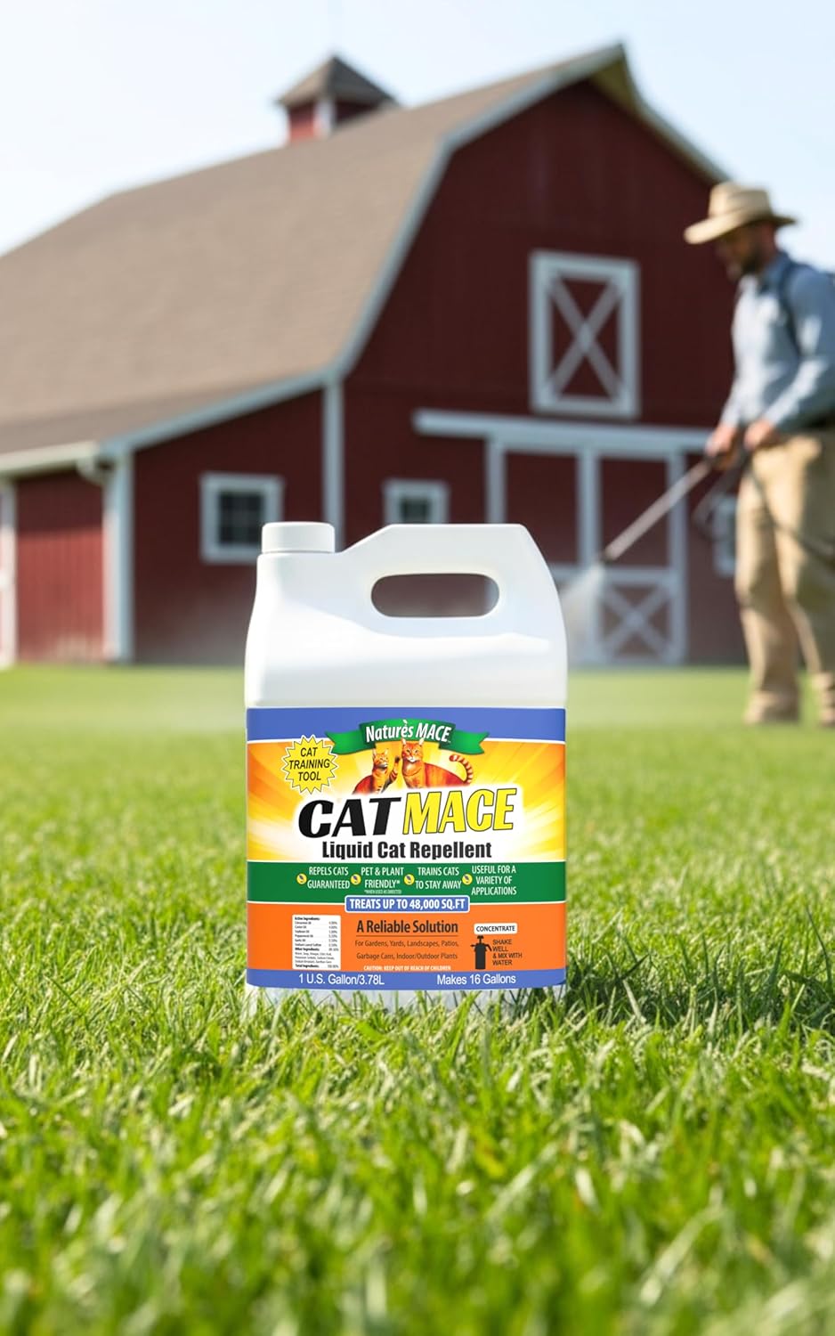 Nature's Mace Cat Mace Cat Repellent, Spray Deterrent for Urine Marking, Keep Cats Away for Outdoor & Indoor Use, Scratching, Flowerbeds, Yards, Pets, Garden, Plants, Ready-to-Use, 40 oz Spray